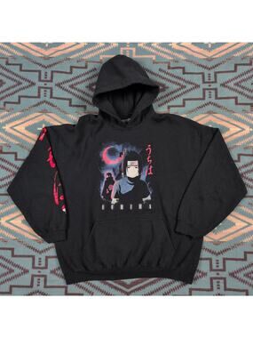 Naruto Itachi Uchiha SASUKE Goat Crew Hoodie Sweater Men's size Large/XL Anime